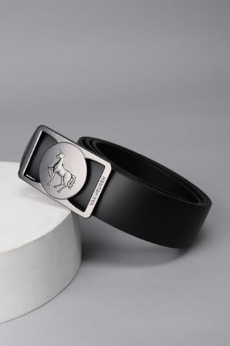 Men Black Solid Formal Belt