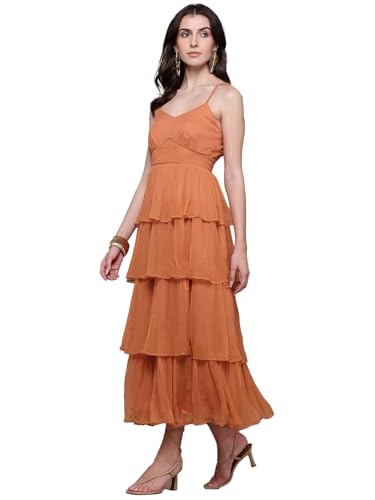 Label RITU KUMAR Rust Nylah Long Dress
