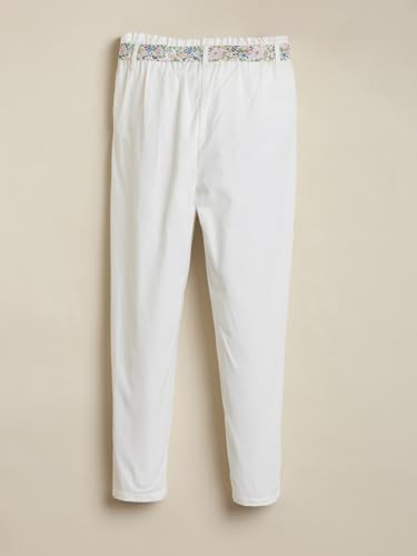 Allen Solly Girls White Solid Trousers