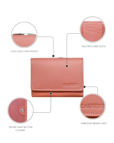 Calfnero Genuine Leather Women's Wallet-Women's Purse (Rose)