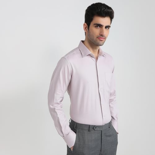 Raymond Fawn Solid Chambray Pattern Men Long Sleeve Casual Shirt