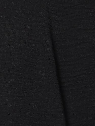 Max Women Solid Shirt Dress with Belt (Black_L)