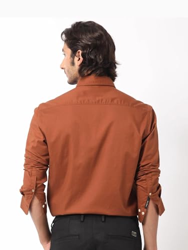 Rare Rabbit Men's Regular Fit Long Sleeve Plain Shirt