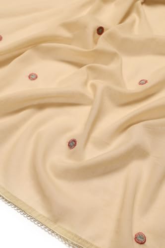 Soch Womens Beige Cotton Solid Thread Work Salwar Suit