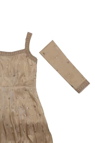 Soch Womens Cream Tissue Embroidered Suit Set With Sequins