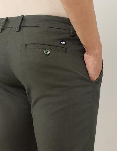 Arrow Sports Men's Mid Rise Slim Fit Trousers (ASAETRO2948_Green_36)