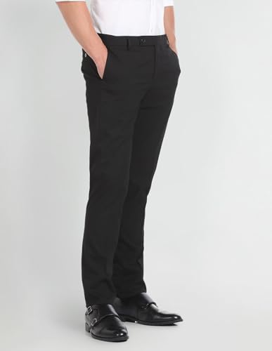 Arrow Mid Rise Patterned Trousers Black