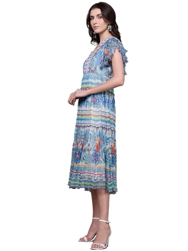 Label RITU KUMAR Blue Malibu Long Dress