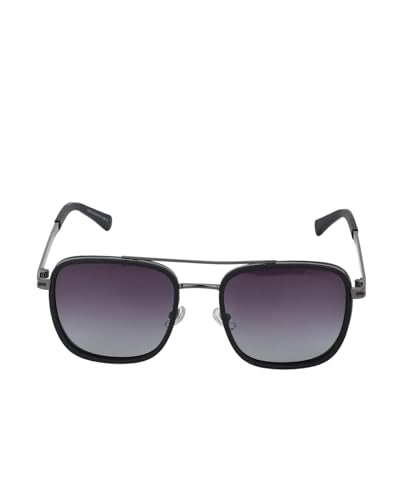 Carlton London Premium Black with Metallic Toned & Polarised Lens Square Sunglass for men