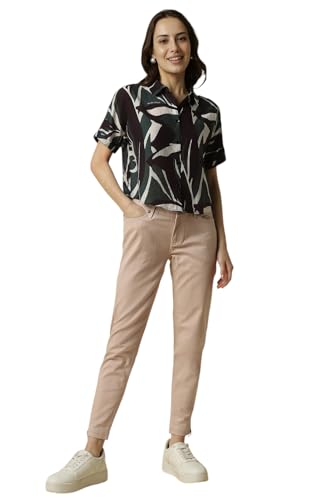 Allen Solly Women Green Print Short Sleeves Shirt