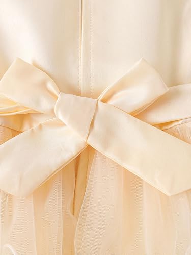 Hopscotch Baby Girls Knee Length Party Dresses in Cream Color For Ages (18-24 Months)