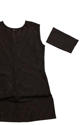 Soch Womens Charcoal Chinon Embroidered Co-Ords Set With Sequins