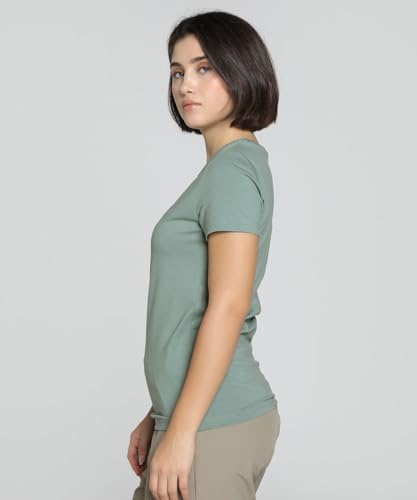Puma Women's Slim Fit T-Shirt (629742_Green Moon