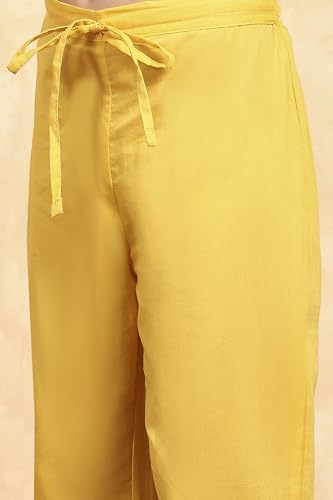 BIBA Girl's White Cotton Flared Printed Suit Set