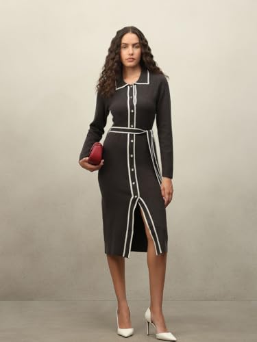 VERO MODA Women's Midi Dress Neutral Gray