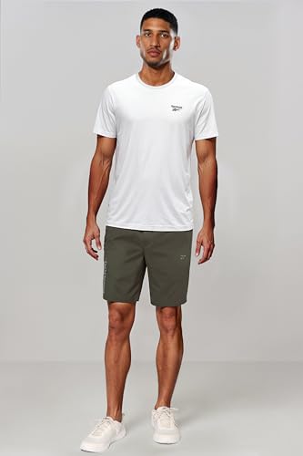 Reebok Men's Army Green Shorts | Running | Quickdry Sprint Shorts | Regular FIT | 100% Polyester with Speedwick tech