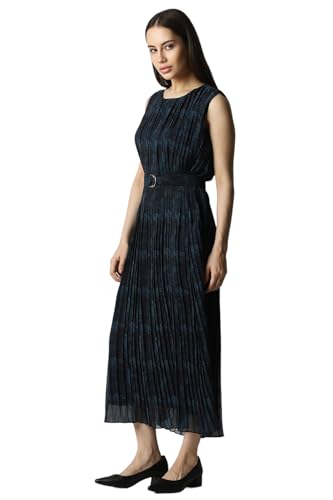 Van Heusen Women's Polyester Modern Maxi Dress (VWDRERGF288197_Black