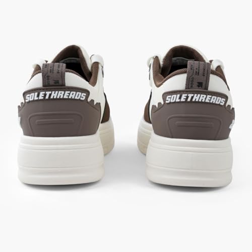 SOLETHREADS DEFY Sneakers for Women | Stylish & Fashionable| Comfortable|Walking Shoes| Lightweight Flexible| Skid-Resistant| Everyday |Casual Shoes for Women|Beige/Brown|UK 7