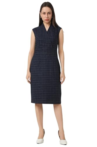 Van Heusen Women's Poly Blend Modern Above The Knee Dress (VWDRFRGFE80252_Navy