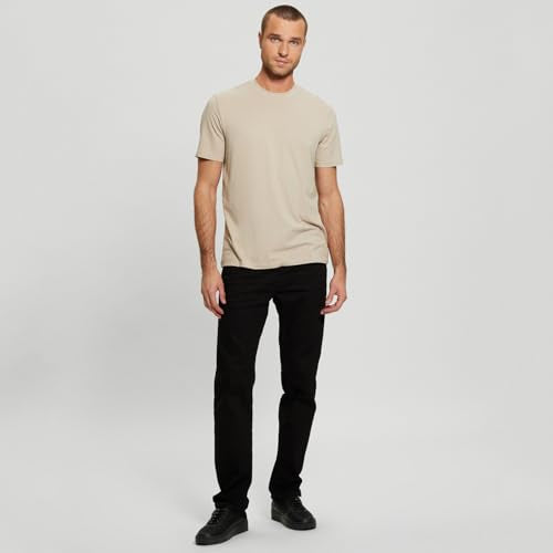 GUESS Pasadena Stone Solid Round Neck Short Sleeves T-Shirt Beige