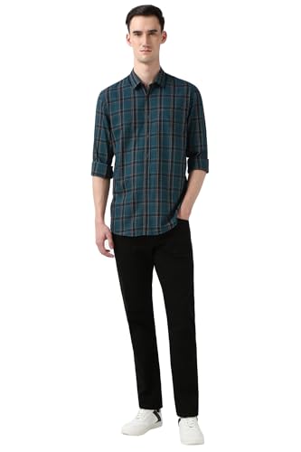 Men Blue Slim Fit Check Shirt