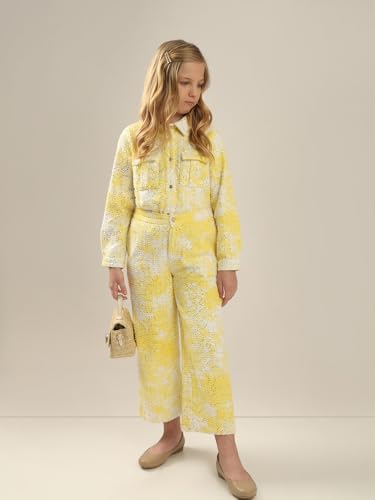 VERO MODA Girl Mid Rise Straight Fit Yellow Pants