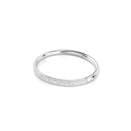 Swarovski Sublima bangle, Snow pavé, White, Rhodium plated