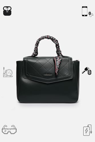 Allen Solly Womens Solid dark-green HANDBAG