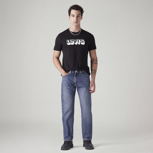 Levi's Men's 505 Mid Indigo Straight Fit Mid-Rise Jeans