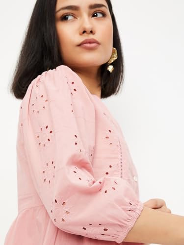 Max Women's Regular Fit Top (EMB3602_Peach