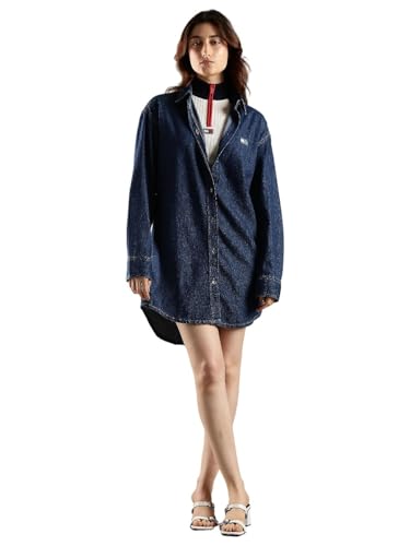 denim tommy hilfiger dress Tommy Hilfiger Cotton Classic Collar Denim Dress