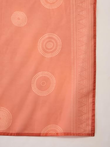 VARNI FABRIC Rayon Kurta Set for Women | Full Sleeves Embroidered Straight Kurta Set | Woman Salwar Suit with Pant & Dupatta | Festive Wedding Ethnic Wear | Prefect for Office Summer | Orange | M