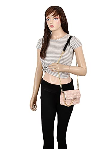 Sakwoods Women Pu Peach Sling Bag