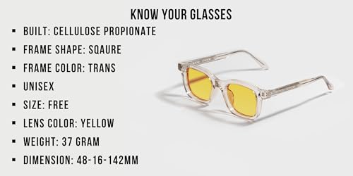 SAM AND MARSHALL DZONGU Sunglass I 400% UV Protection I Square Sunglass I Unisex