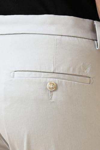 Men Grey Solid Casual Trousers