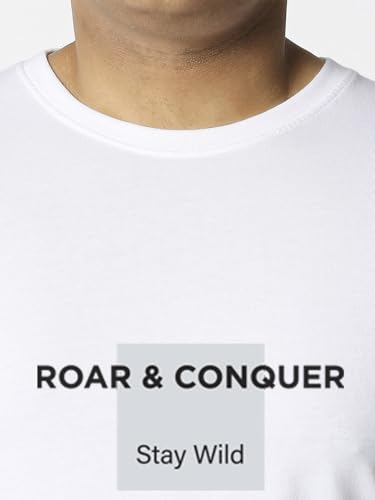 Bewakoof Men's Graphic Print Regular Fit Half Sleeve Round Neck Cotton Plus Size T-Shirt_694270_White_6XL