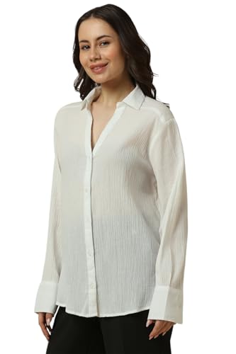 Allen Solly Women's Regular Fit Shirt (AHSFARGH186571_White