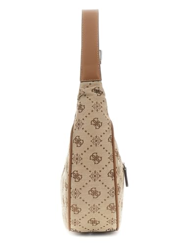 GUESS Latte Logo Printed Neda Hobo Shoulder Bag