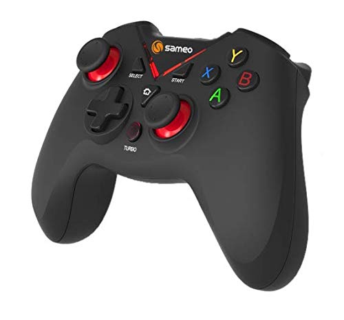 SAMEO SG17 2.4G 32 Bit Wireless Gaming Controller | Dual Vibration and Auto Fire functions | 3D Gamepad for Xbox Series/ PS3/ PC/Android | Supports Windows XP/7/8/10 (Black)