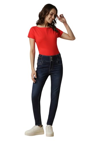 Allen Solly Women Navy Skinny Fit Mid Wash Jeans
