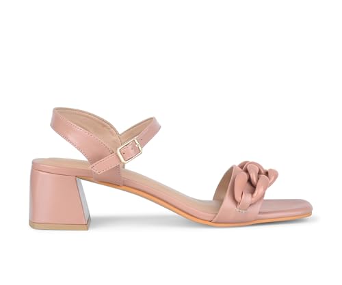 LOUIS STITCH Women’s Pink Block Heel Sandals | Comfortable Sandal for Ladies | LSOF-FI10-BHBS | UK-8