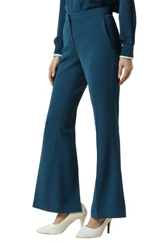 Allen Solly Women's Regular Casual Pants (AHTFWRGPI03853_Blue