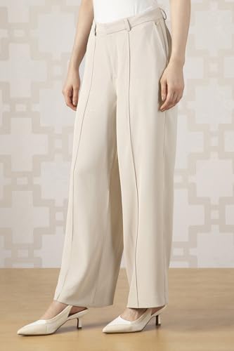 Van Heusen Women's Regular Casual Pants (VWTFFRGPL98295_Beige