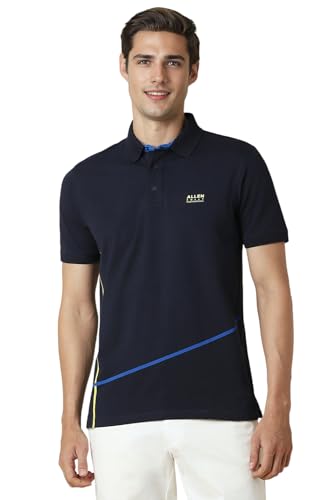 Allen Solly Men's Regular Fit T-Shirt (ASKPQRGFQ48172_Navy
