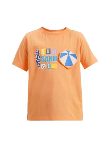 VERO MODA Girl's Regular Fit Orange T-Shirt