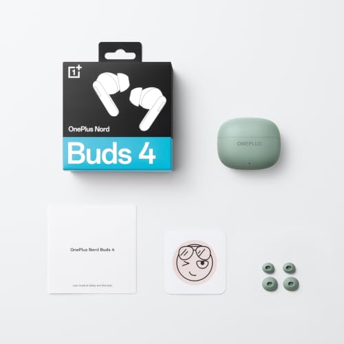 OnePlus Nord Buds 4 TWS Earbuds with 52dB Real-time ANC, Game Sound Spatial Audio, 6-Mic AI Clear Calls, Up to 54hrs Playback, 10 min for 11 hrs Fast Charging, Bluetooth 6.1 - Astral Teal