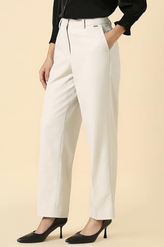 Allen Solly Women's Regular Casual Pants (AHTFWRGBV42129_White
