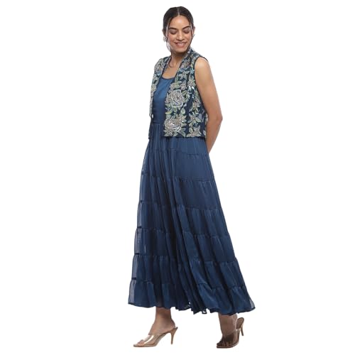 BIBA Women's BLU Georgette Kurta_34