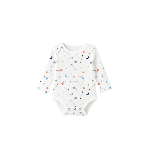 MOM'S HOME Soft Organic cotton Unisex New Born Baby Onesie/BodySuit- Full Sleeve: Pack of 3-6-12 Months