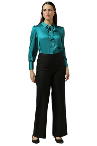 Allen Solly Women Green Textured Long Sleeves Shirt